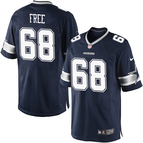 Men's Limited Doug Free Nike Jersey Navy Blue Home - #68 NFL Dallas Cowboys